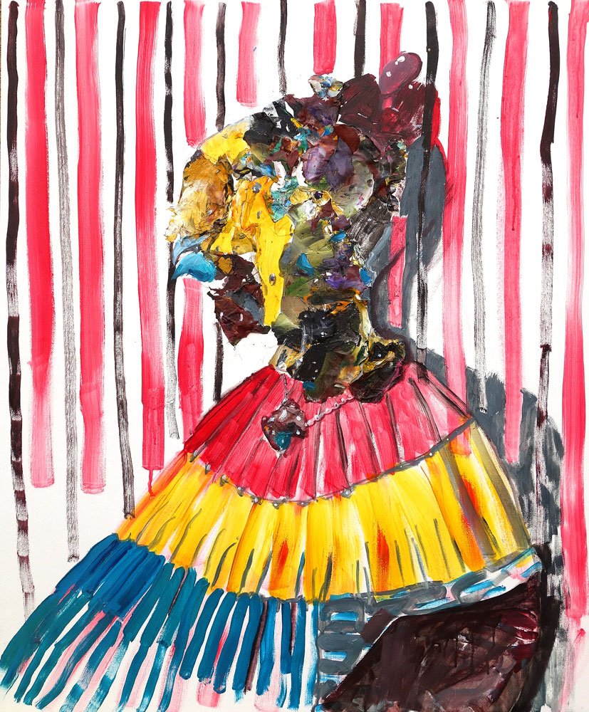 Portrait With Stripes contemporary painting
